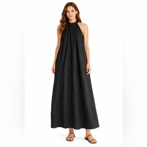 Massimo Dutti Long Halter-neck Dress Chocolate Size XL